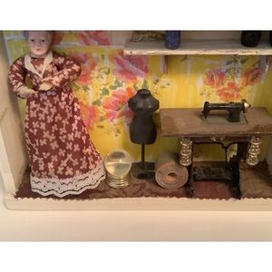 Wooden shadow box..honoring  someone who sews!